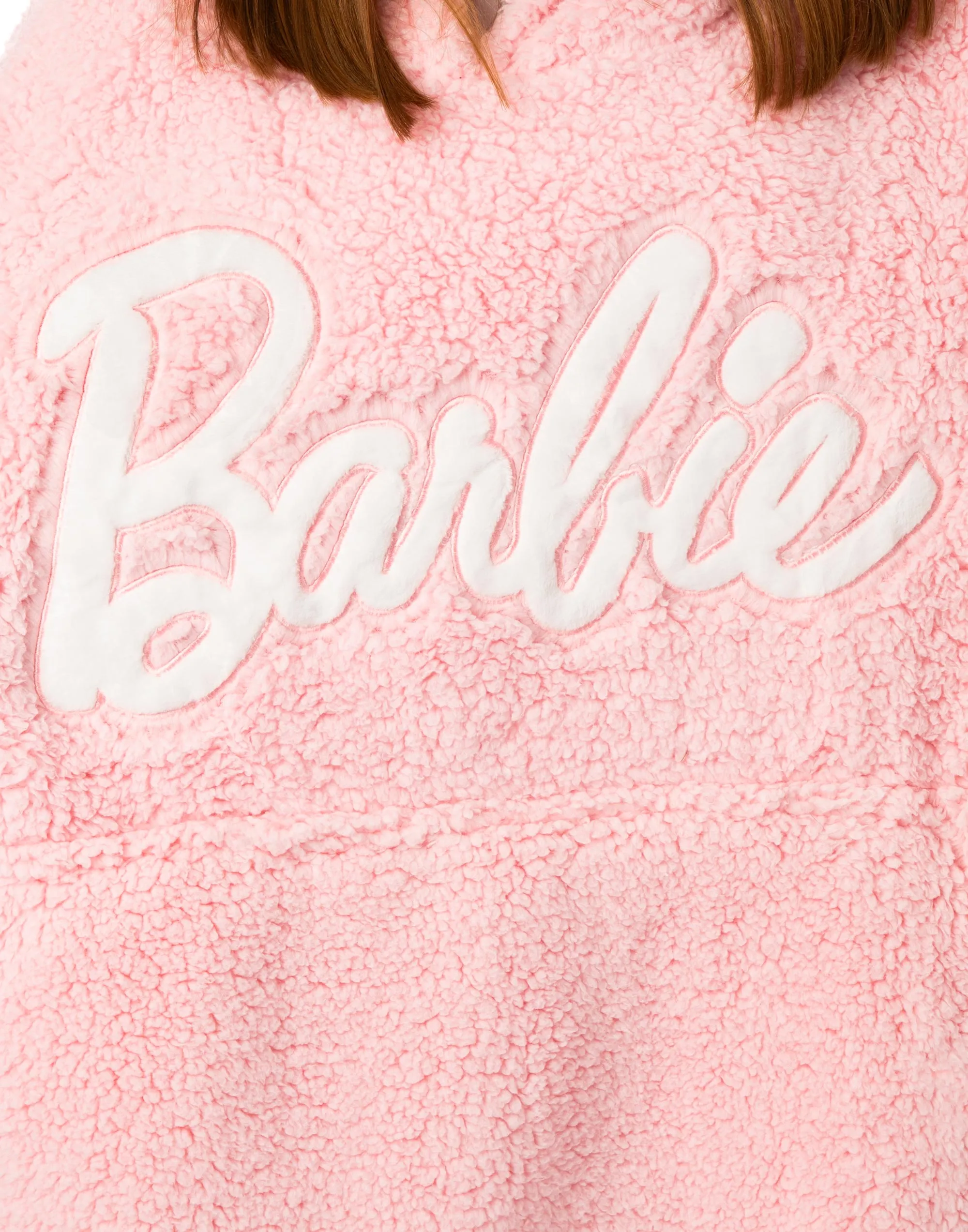 Barbie Women's Pink Full Sherpa Blanket Hoodie