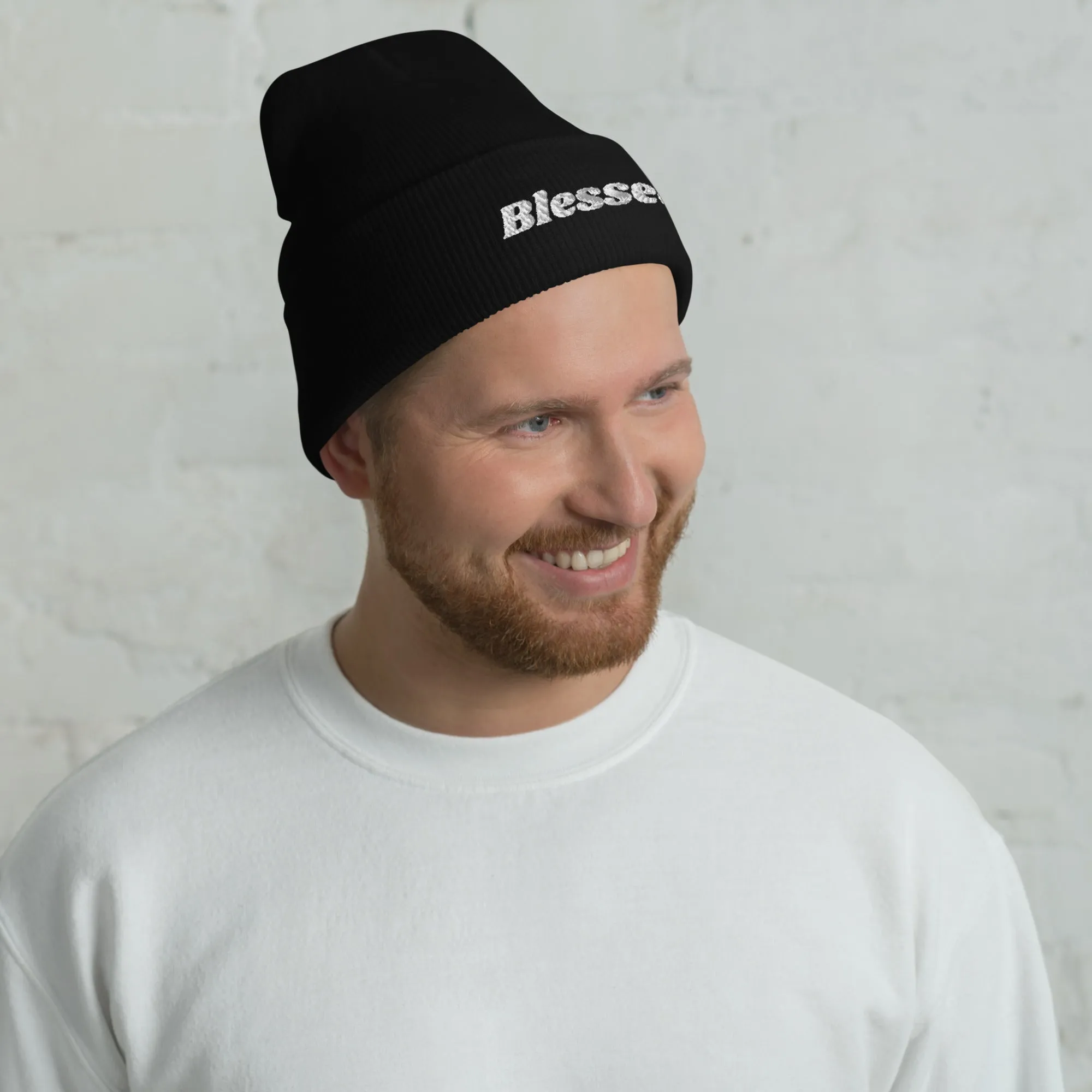 Blessed Cuffed Beanie Black