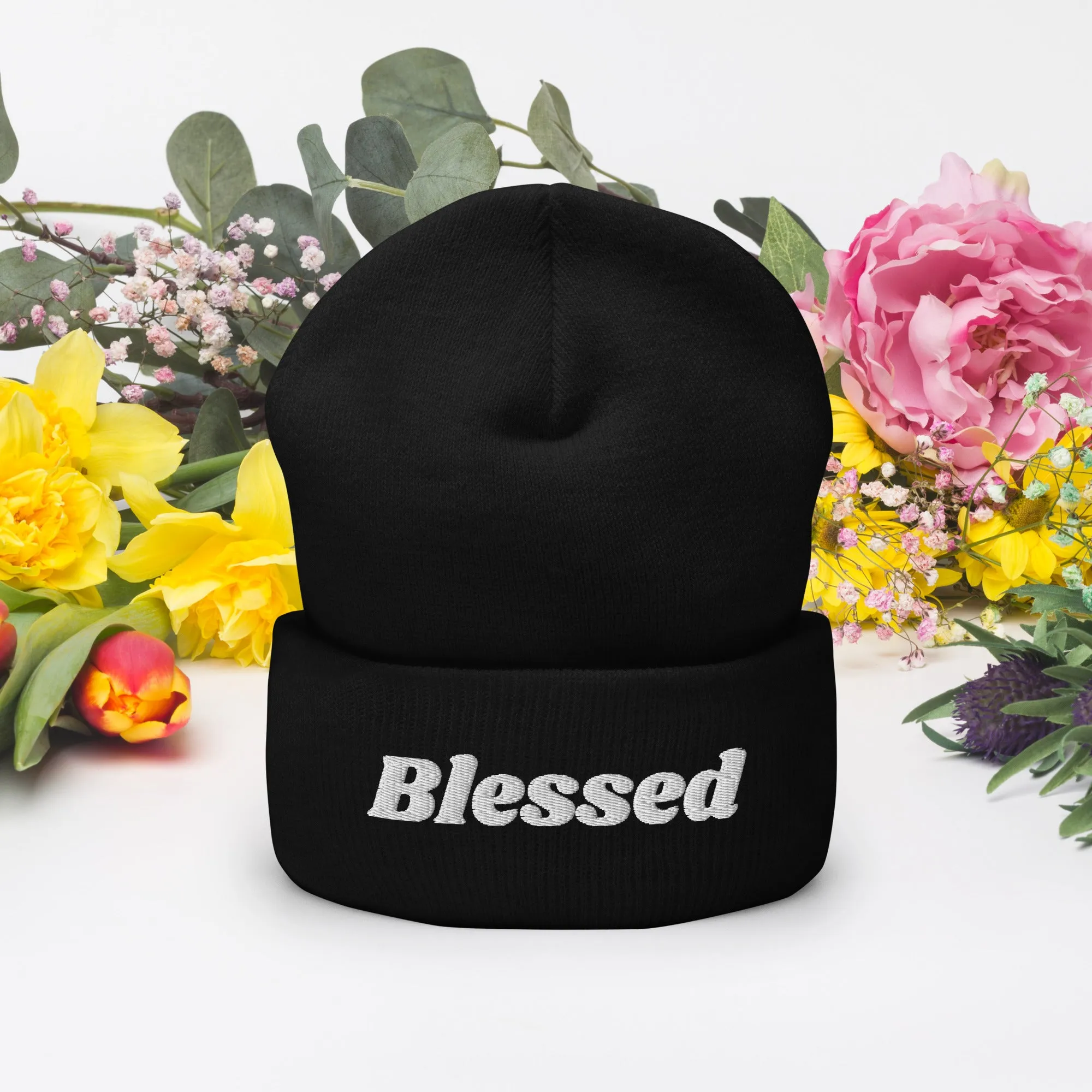 Blessed Cuffed Beanie Black