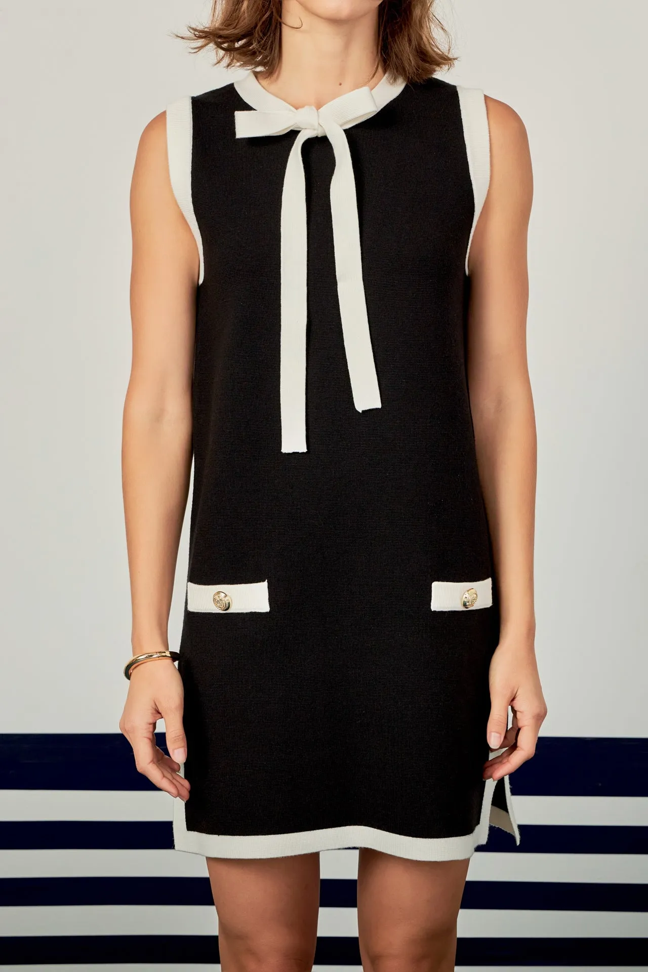 Color Block Knit Mini Dress