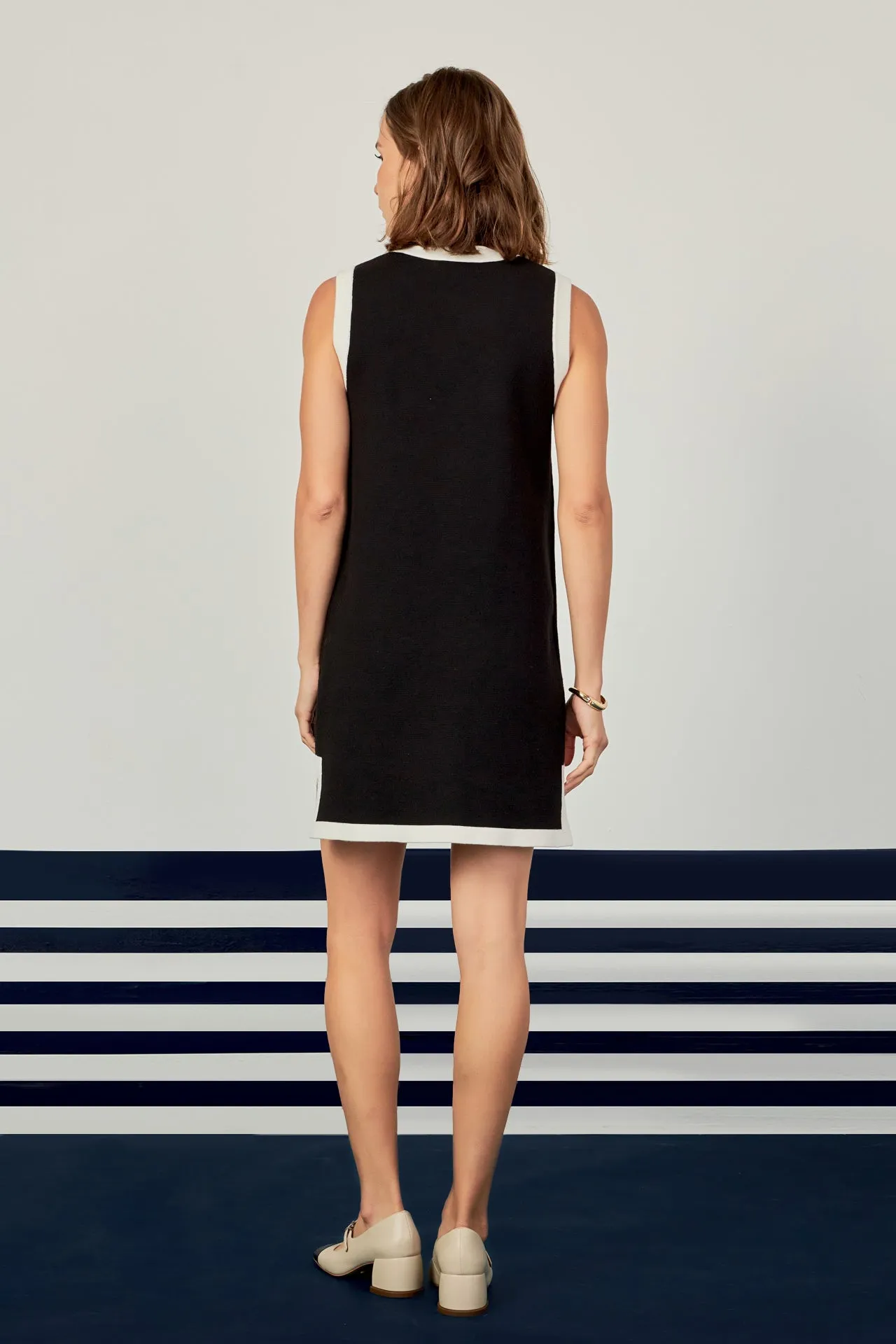 Color Block Knit Mini Dress