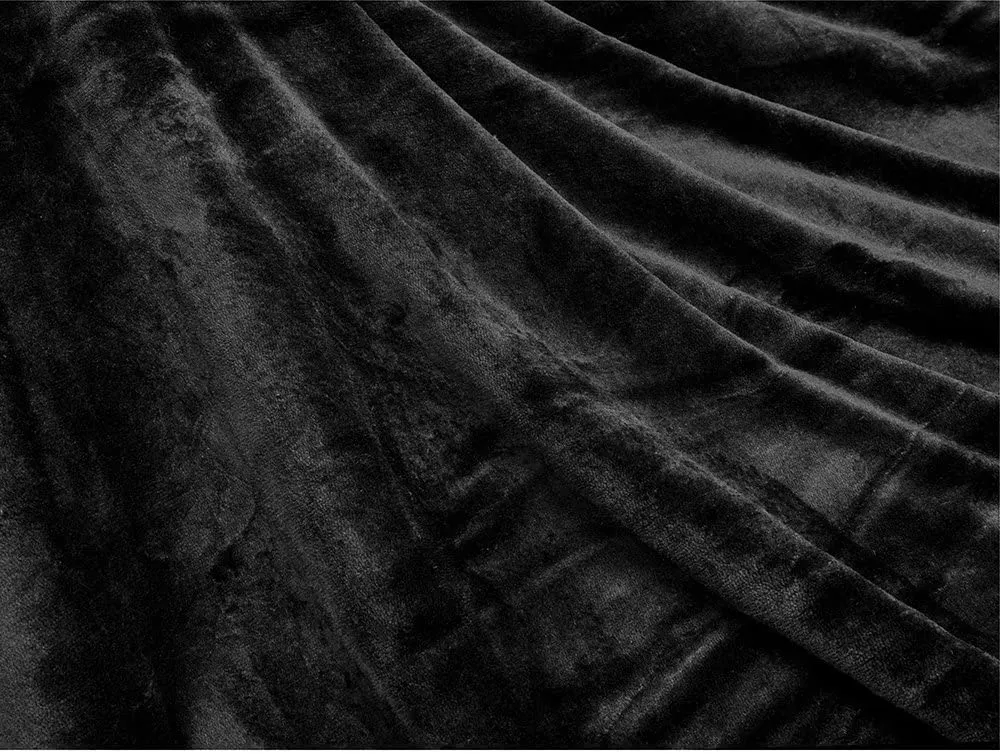 CottonFry Plush Sherpa Fleece Throw Blanket for Couch Sofa with Velvet Goli (Black, 60X80)