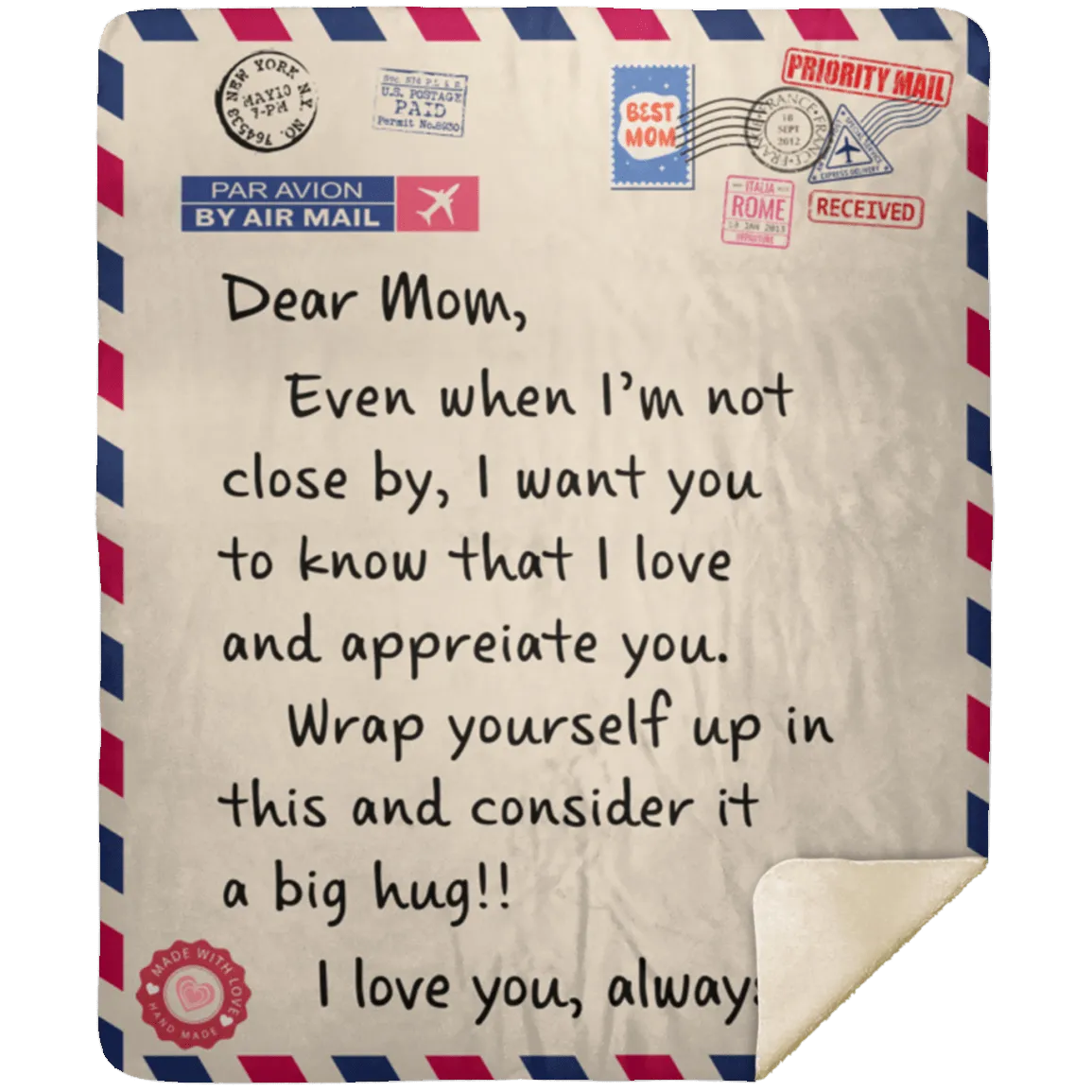 Dear Mom Mink Sherpa Blanket