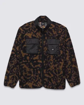 Debrusk Loose Sherpa Zip Fleece - Sepia/Black