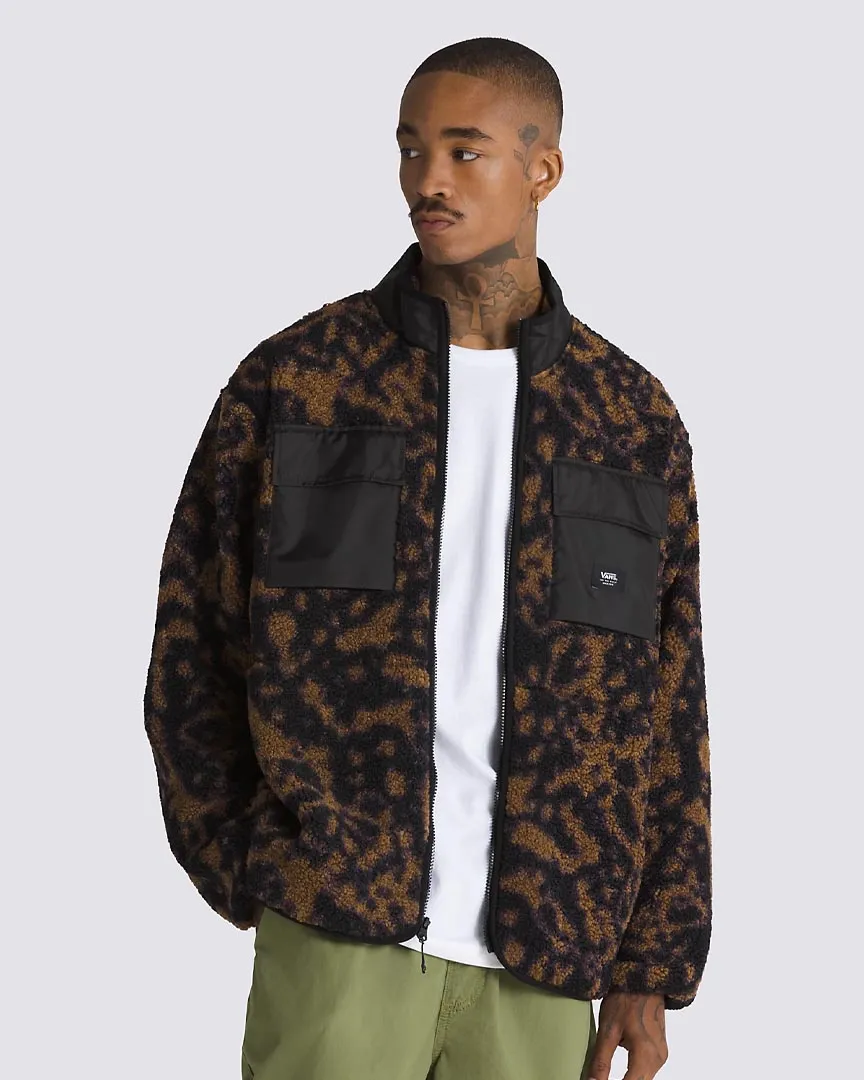 Debrusk Loose Sherpa Zip Fleece - Sepia/Black