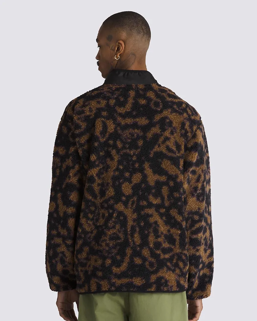 Debrusk Loose Sherpa Zip Fleece - Sepia/Black