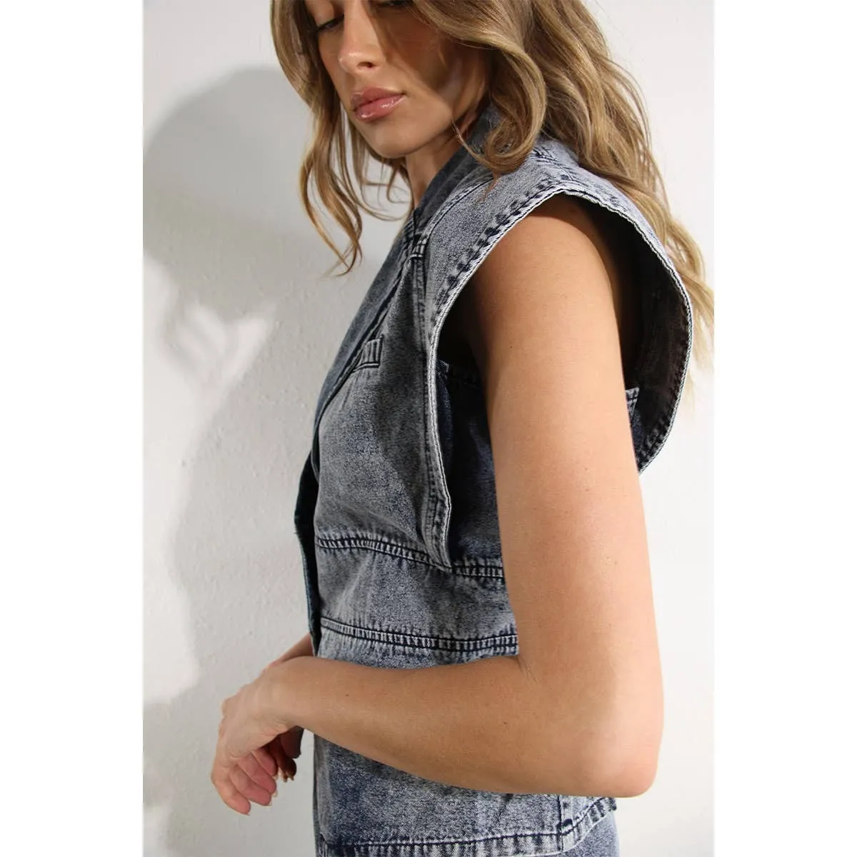Denim Jacket Vest and Pant Set