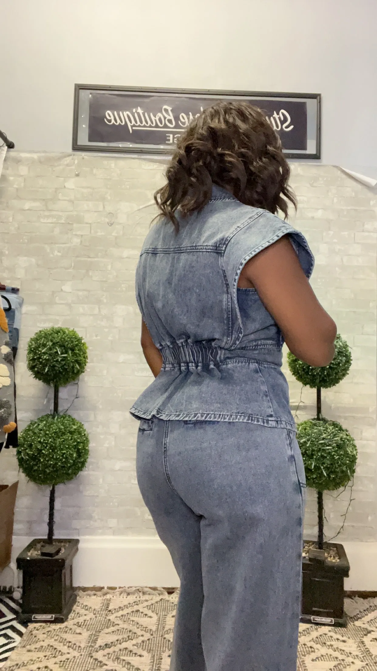 Denim Jacket Vest and Pant Set