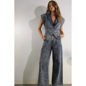 Denim Jacket Vest and Pant Set