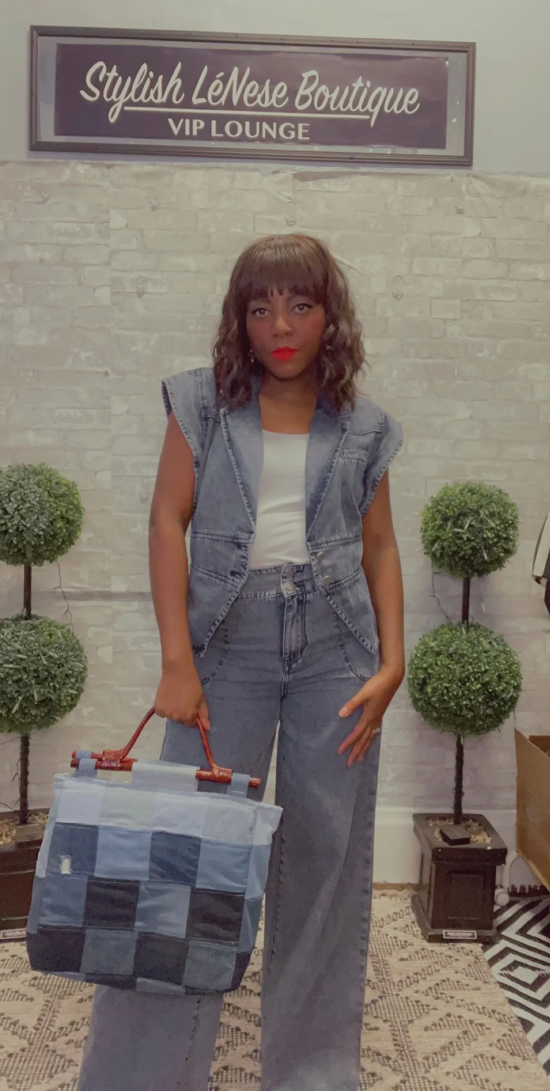 Denim Jacket Vest and Pant Set