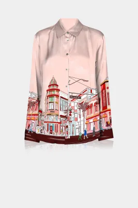 Designer Red Silk Shirt