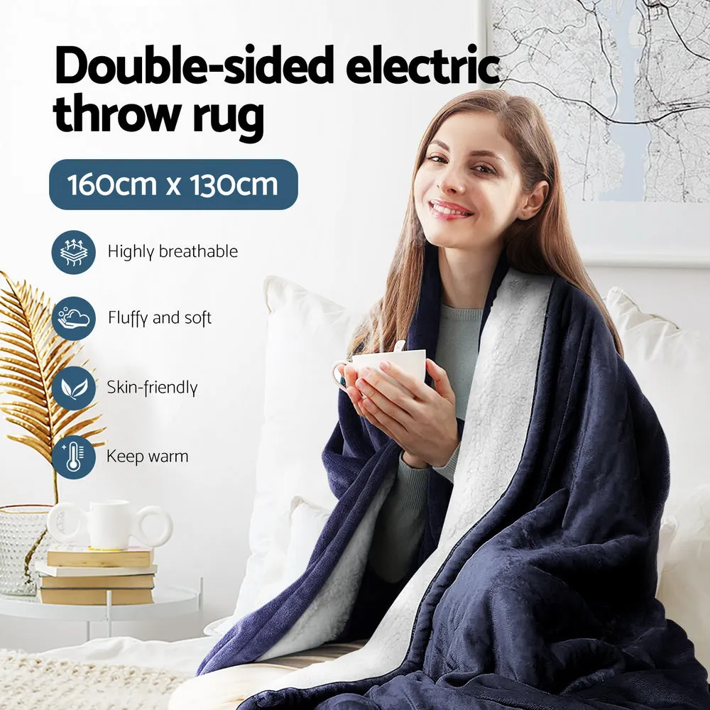 Double-Sided Electric Heated Throw Rug with Timer, Giselle