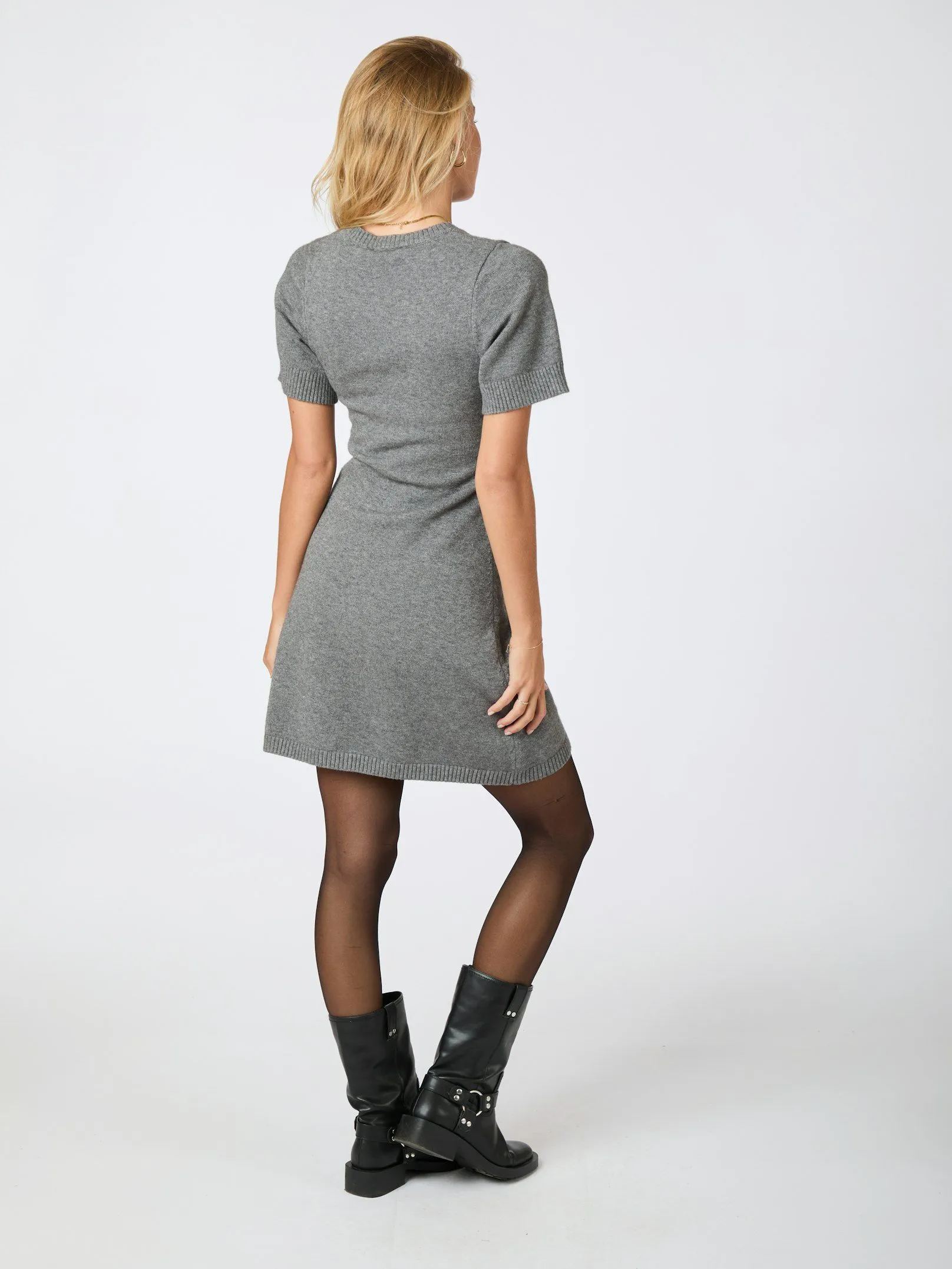 Elise Knit Dress - Dark Grey Melange