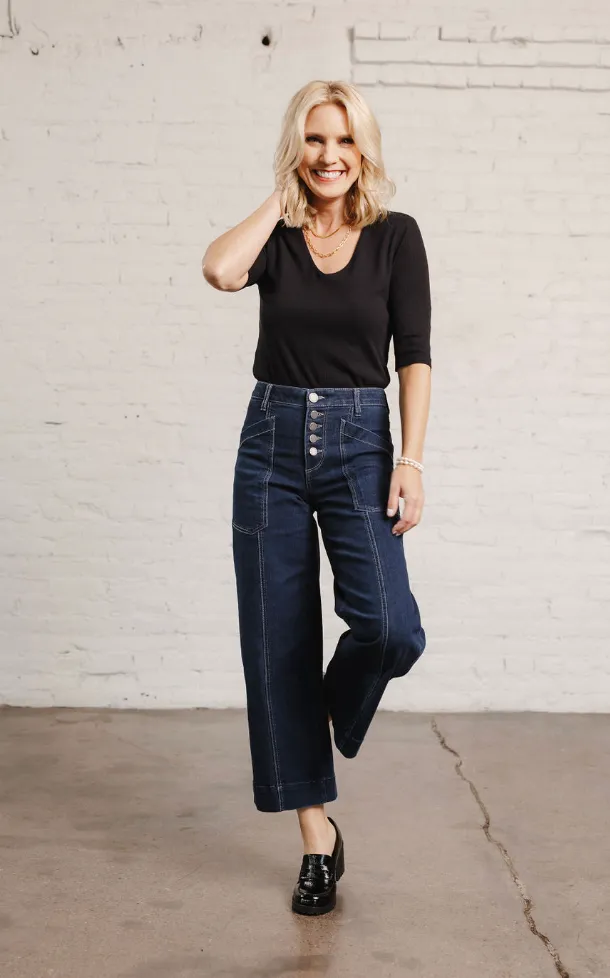 Mac and Me Button Fly Wide Leg - HQ