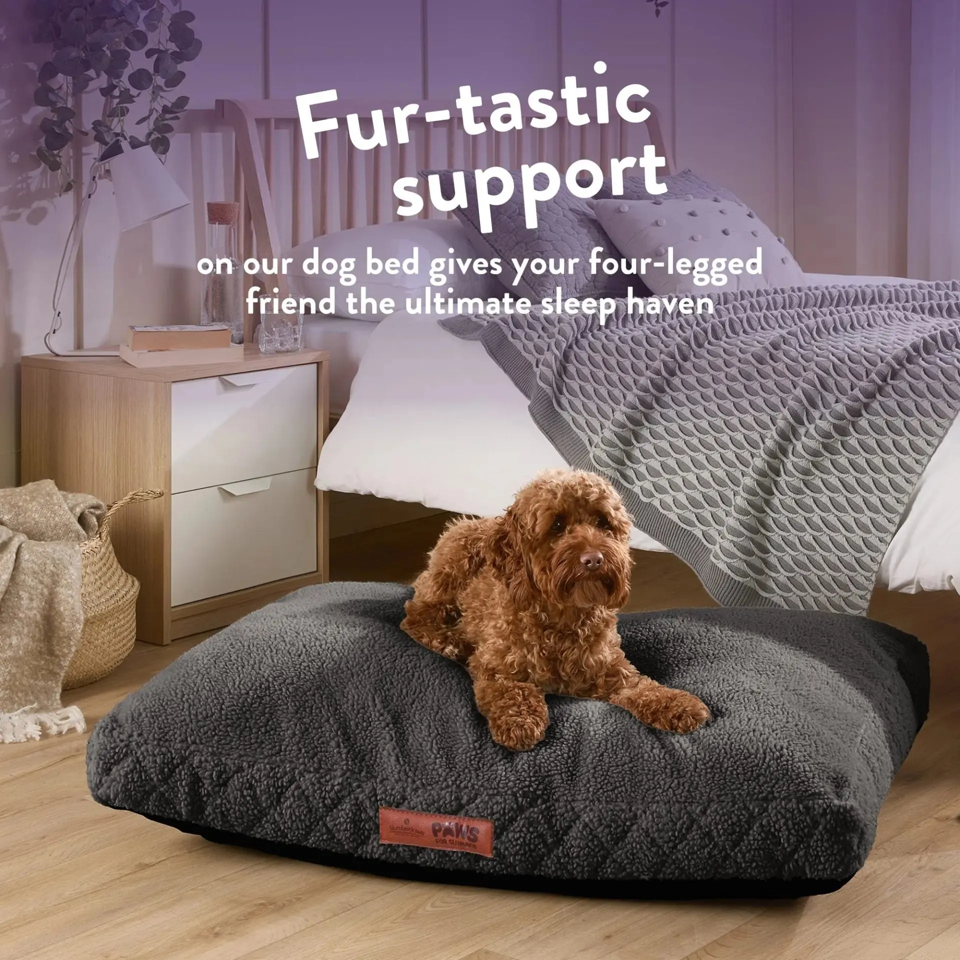 Paws for Slumber Sherpa Fleece Pet Bed