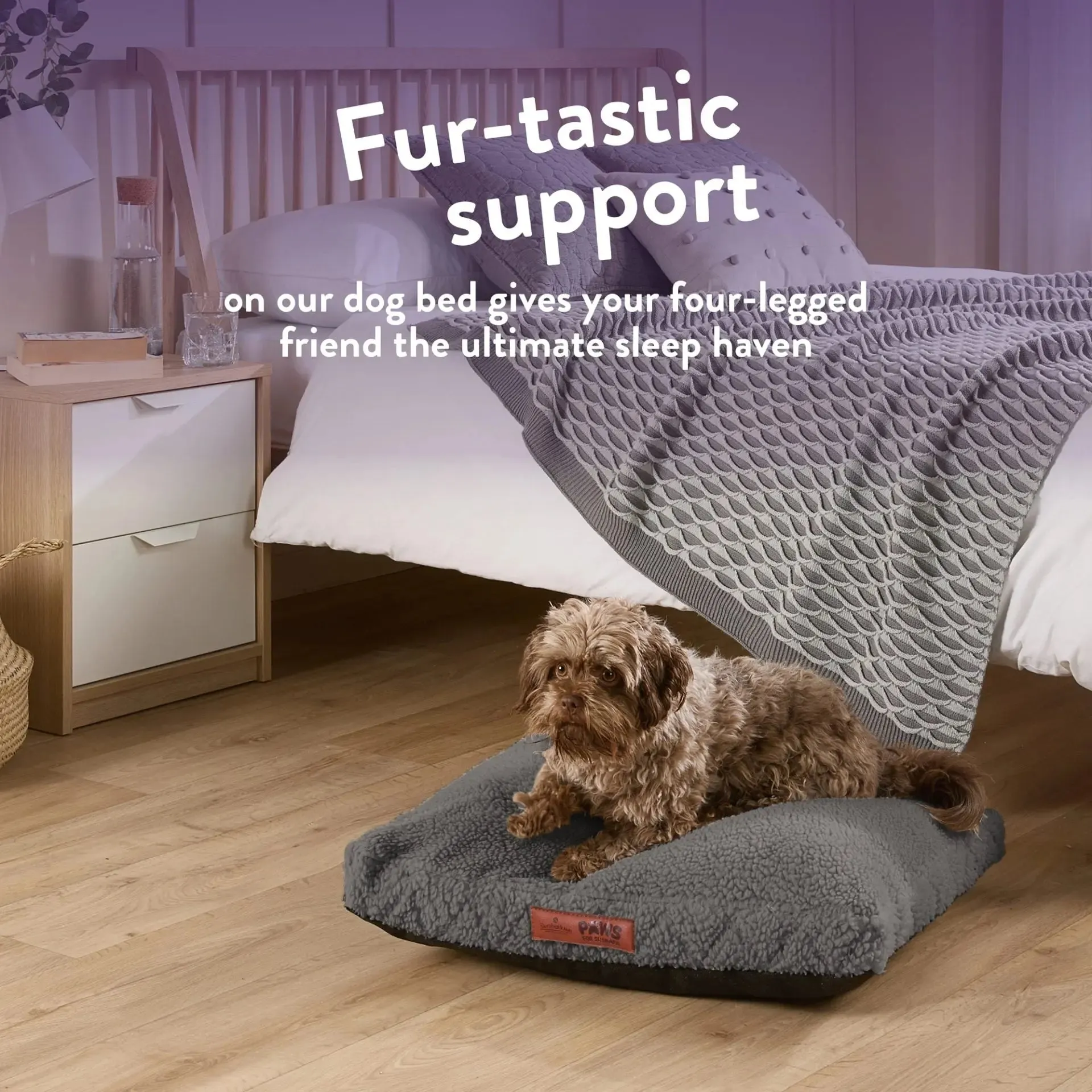 Paws for Slumber Sherpa Fleece Pet Bed