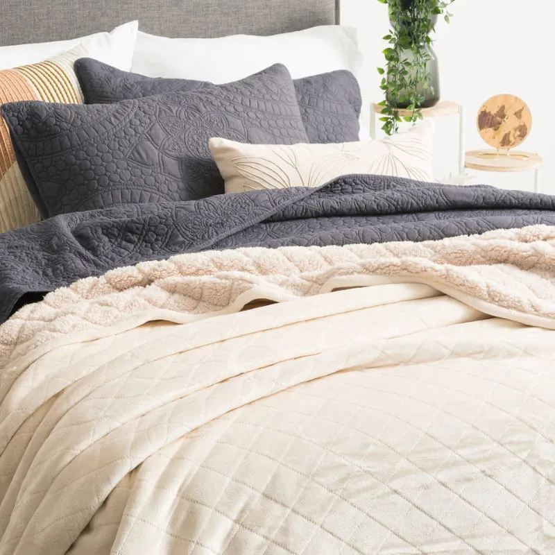 Renee Taylor Heston Ultra Soft Velvet Sherpa Blanket