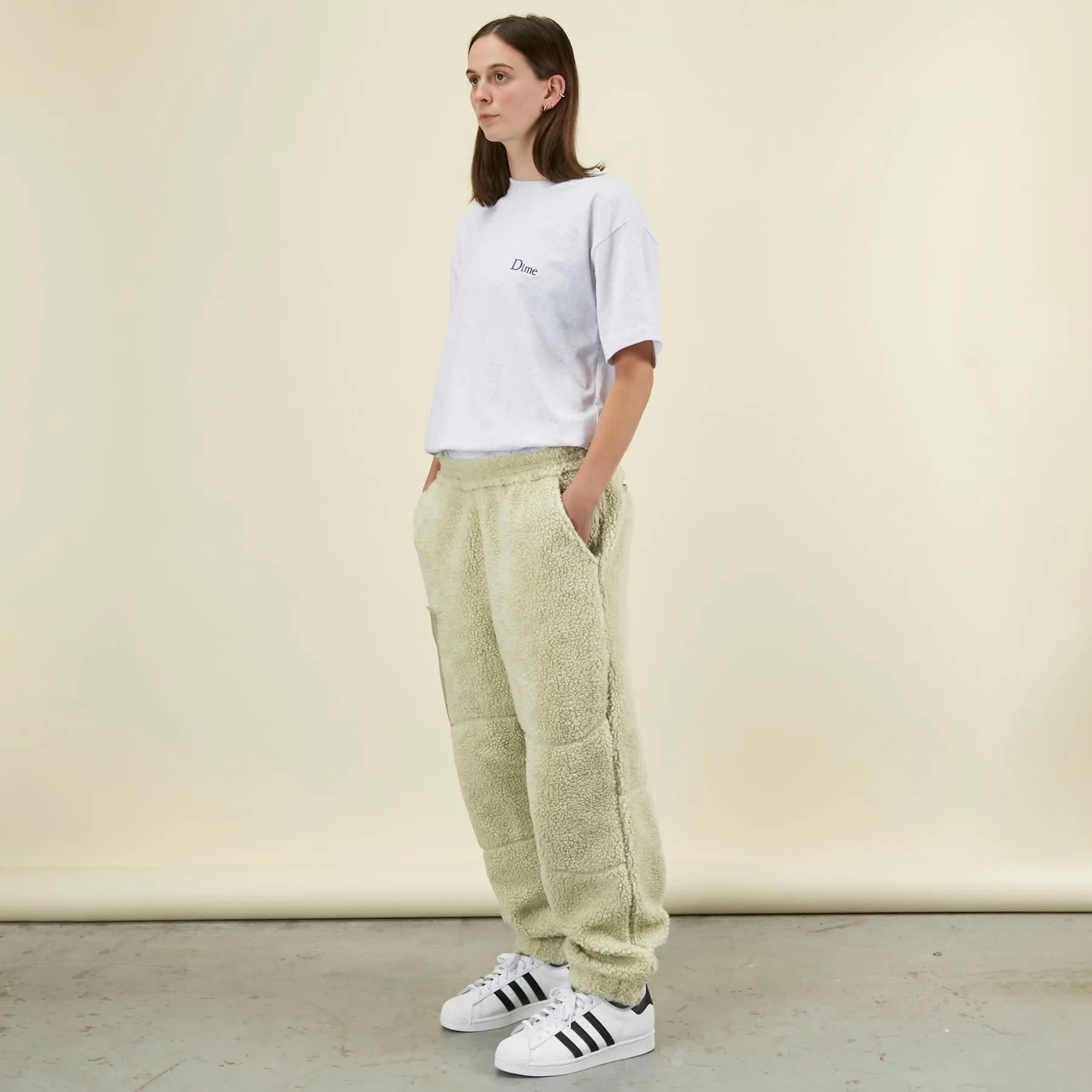 Sherpa Denim Pants - Mist Green