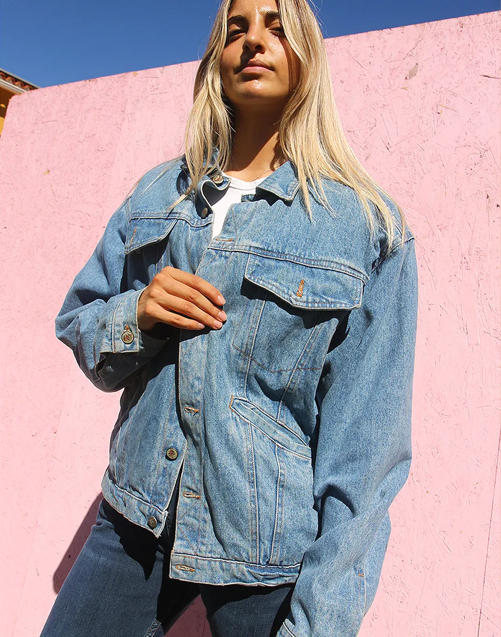 Sherpa Jean Jacket in Blue