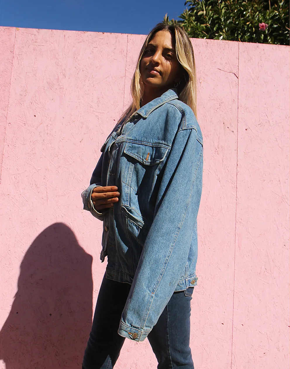 Sherpa Jean Jacket in Blue