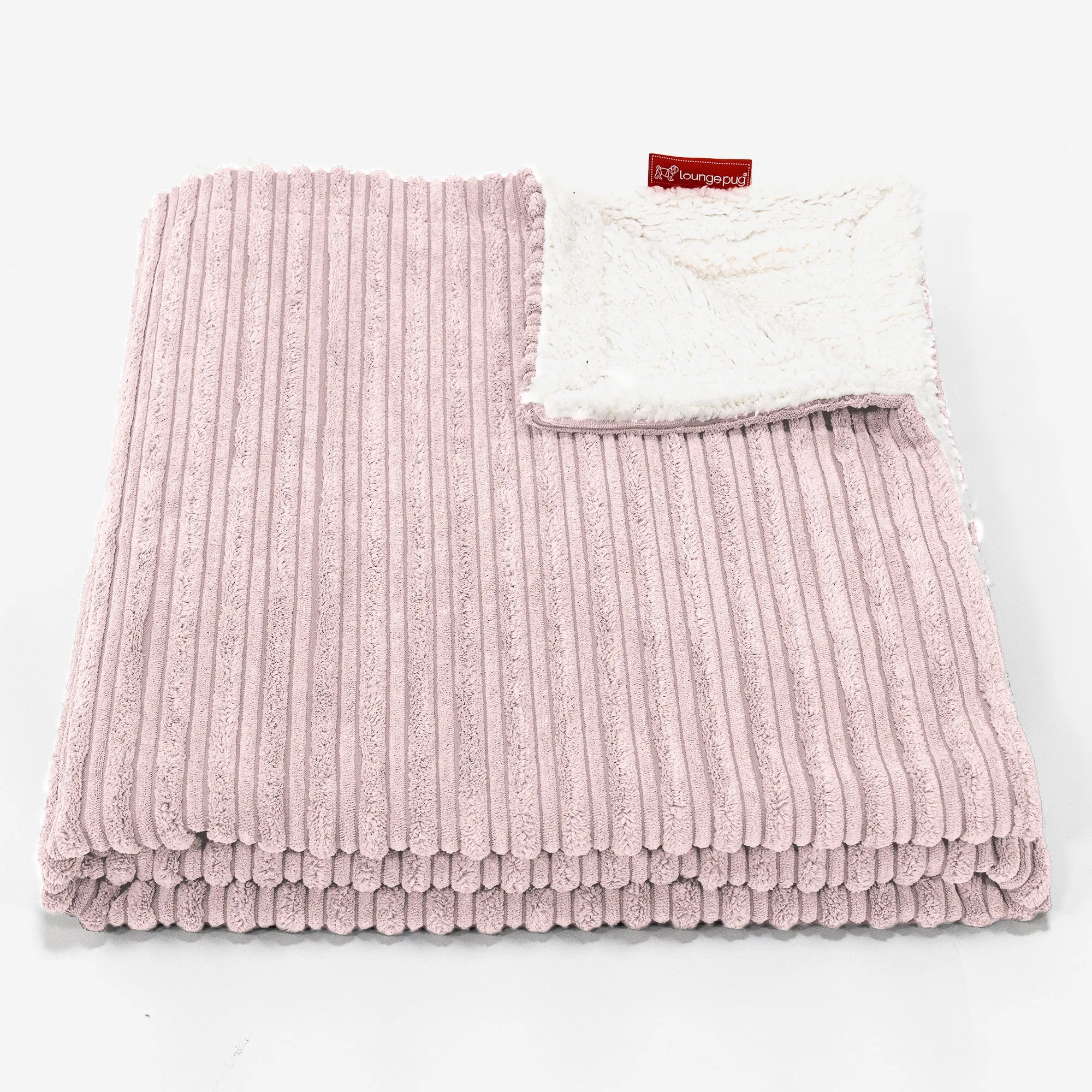 Sherpa Throw / Blanket - Cord Blush Pink