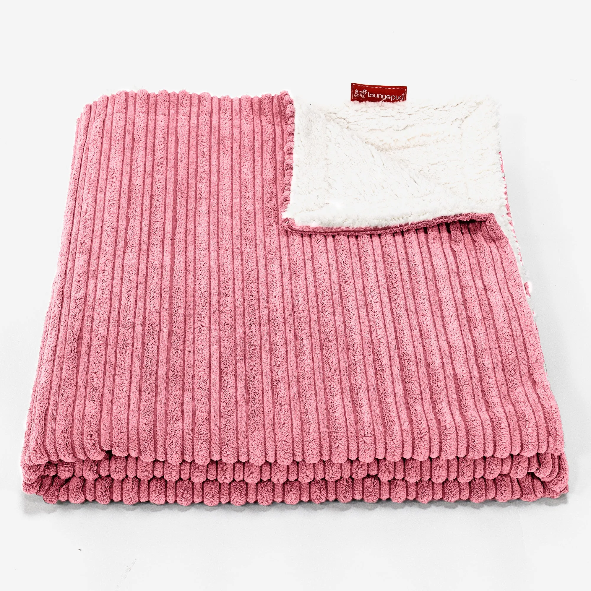 Sherpa Throw / Blanket - Cord Coral Pink