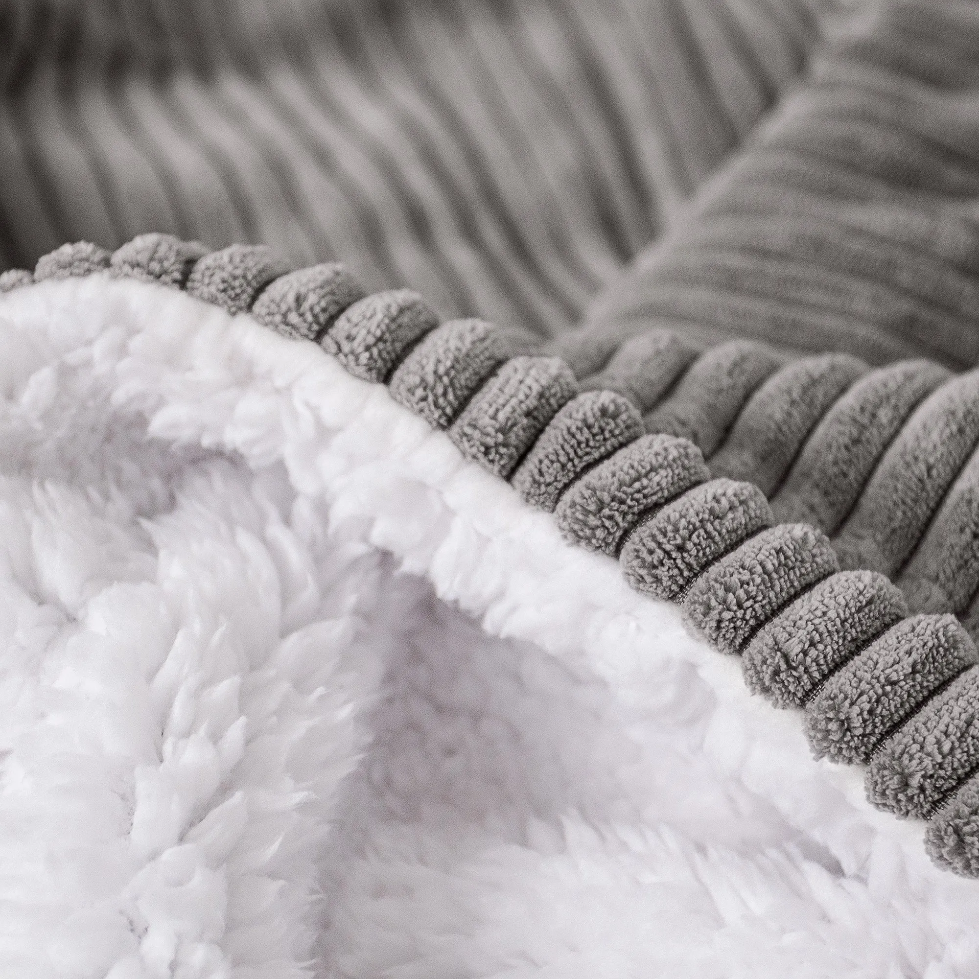Sherpa Throw / Blanket - Cord Graphite Grey
