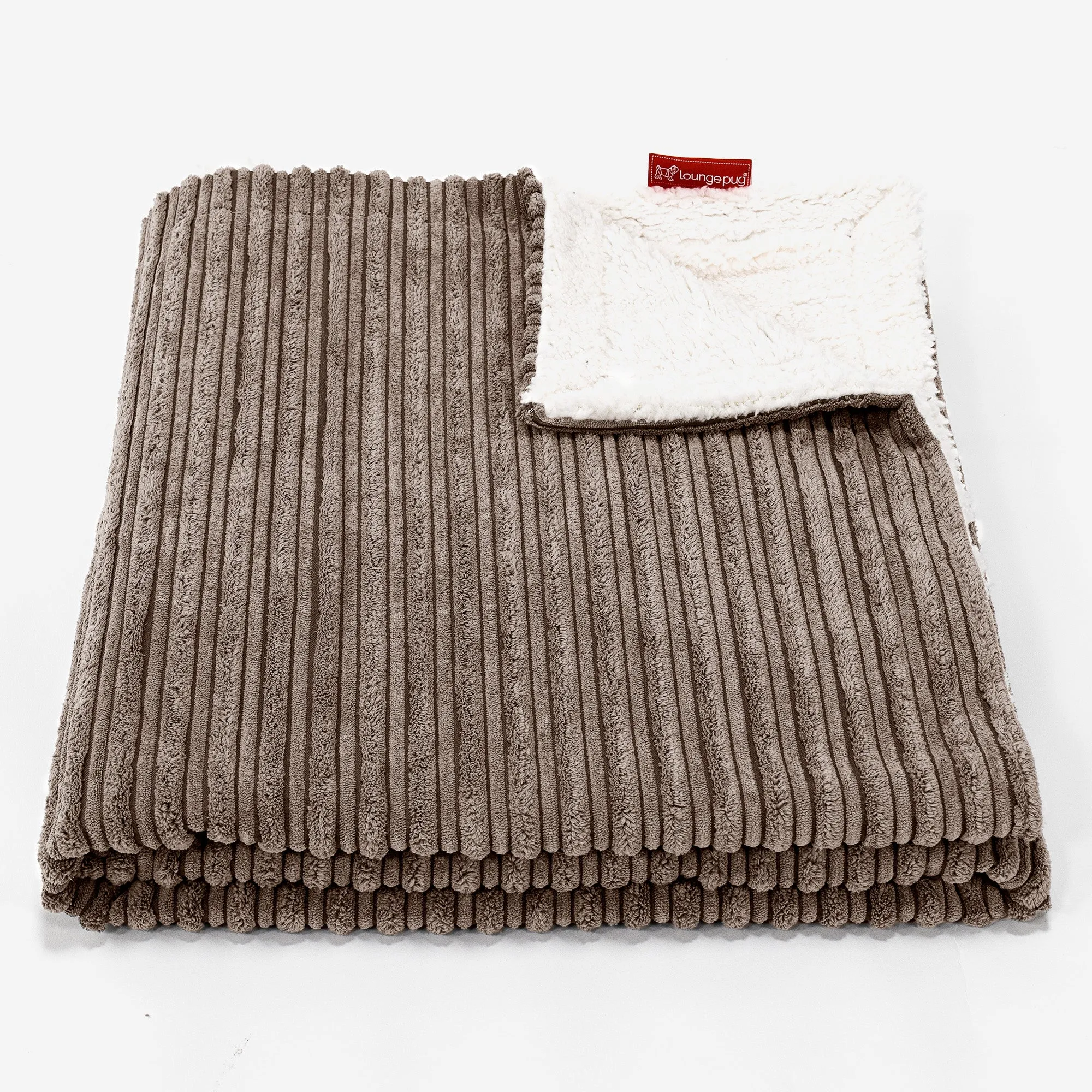 Sherpa Throw / Blanket - Cord Mocha Brown