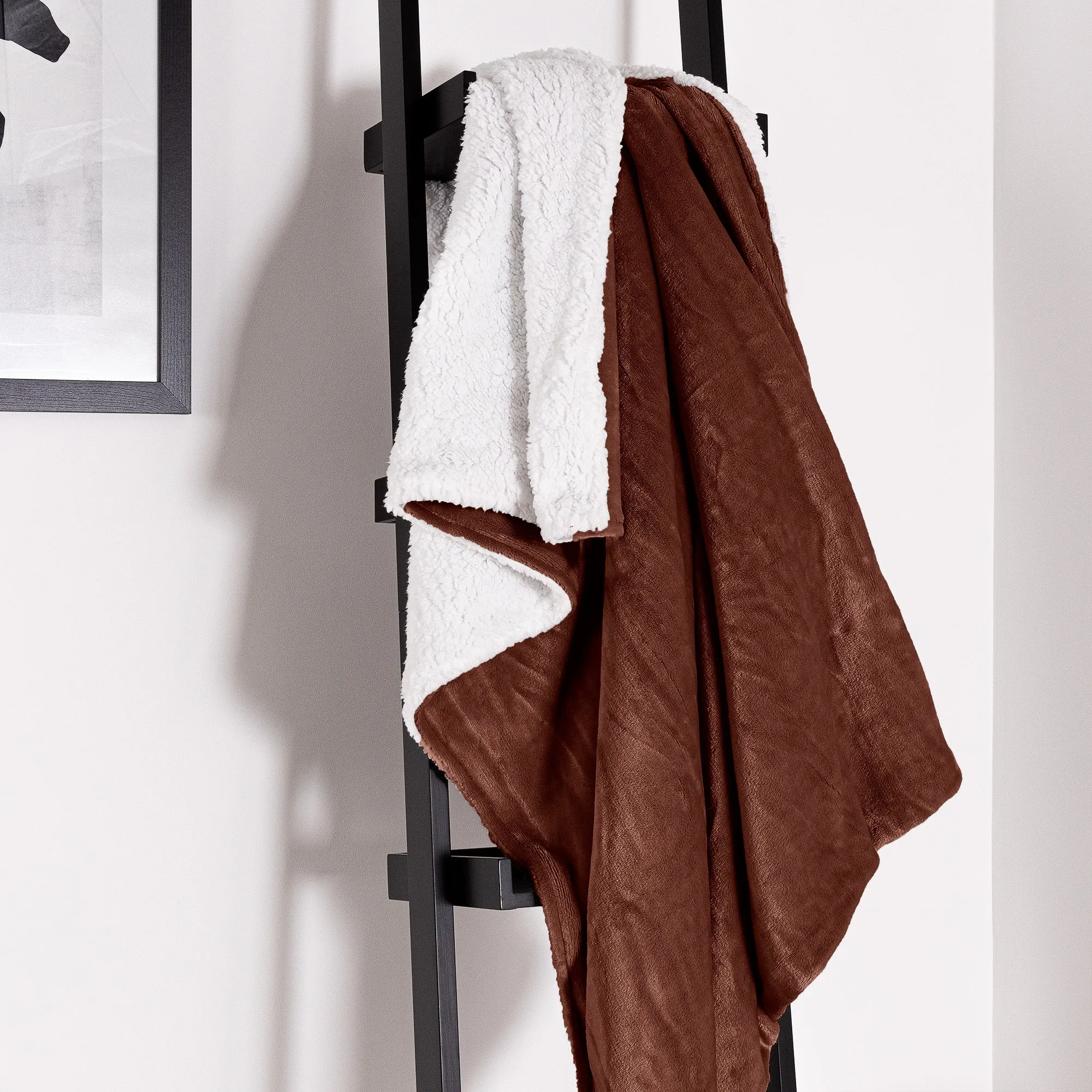Sherpa Throw / Blanket - Fleece Brown