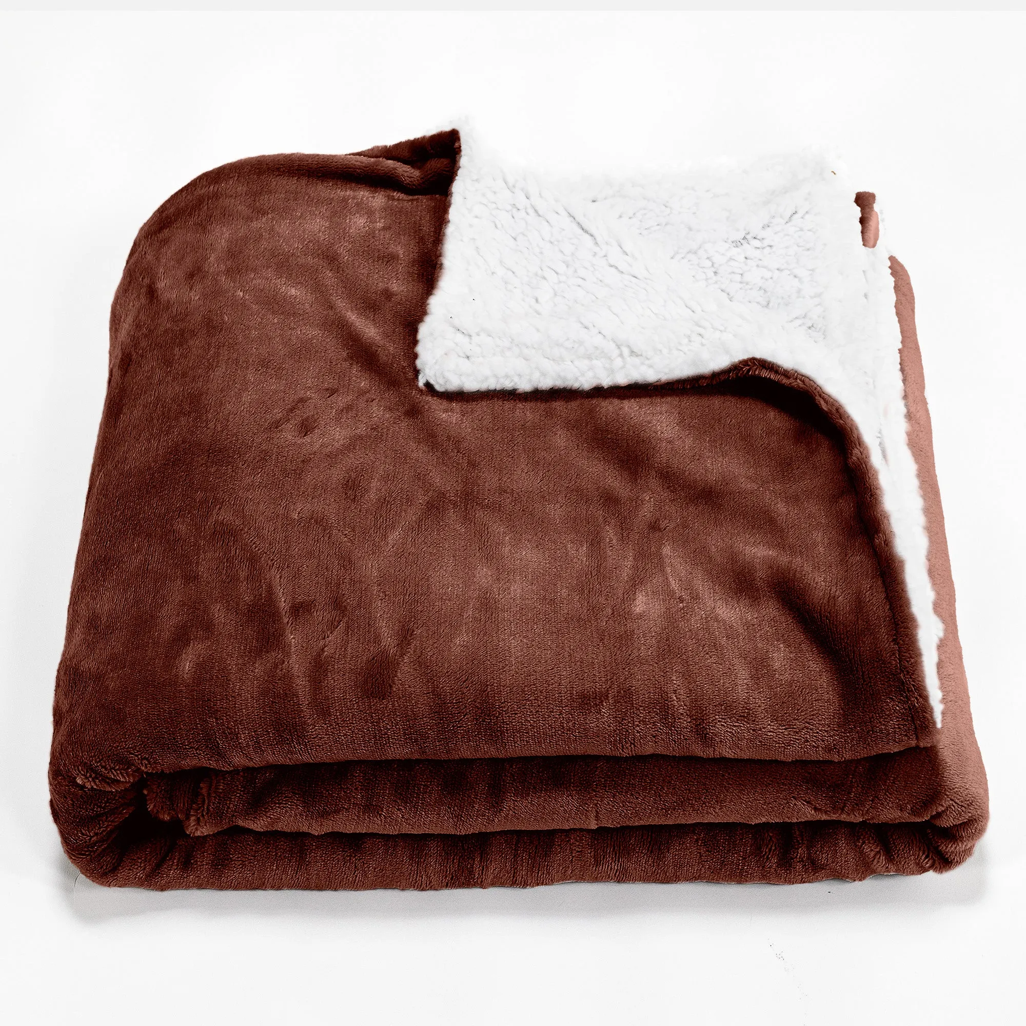Sherpa Throw / Blanket - Fleece Brown