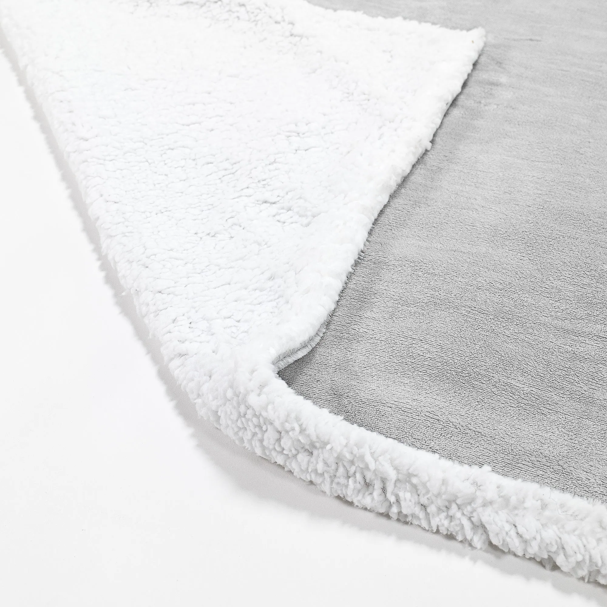 Sherpa Throw / Blanket - Fleece Light Grey