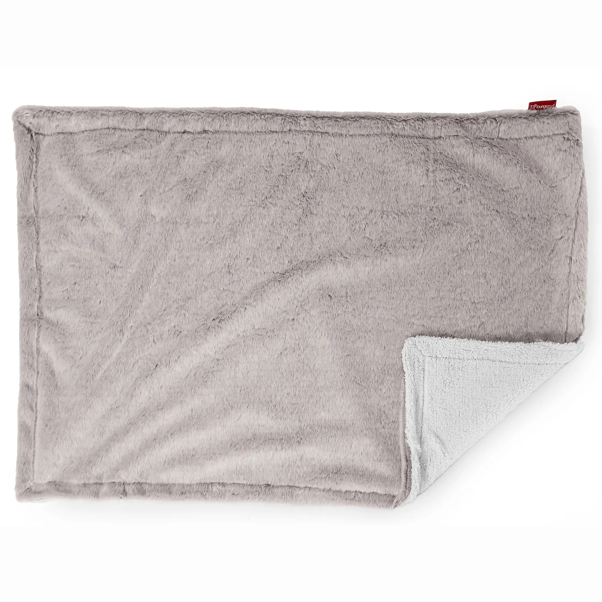 Sherpa Throw / Blanket - Fluffy Faux Fur Rabbit Light Grey