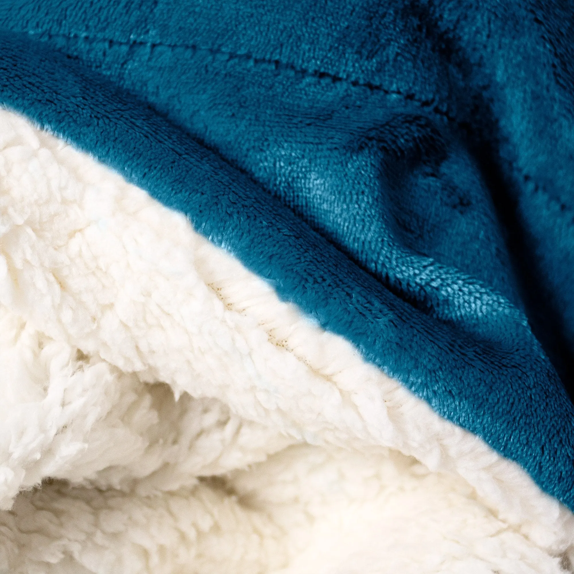 Sherpa Throw / Blanket - Teal Blue