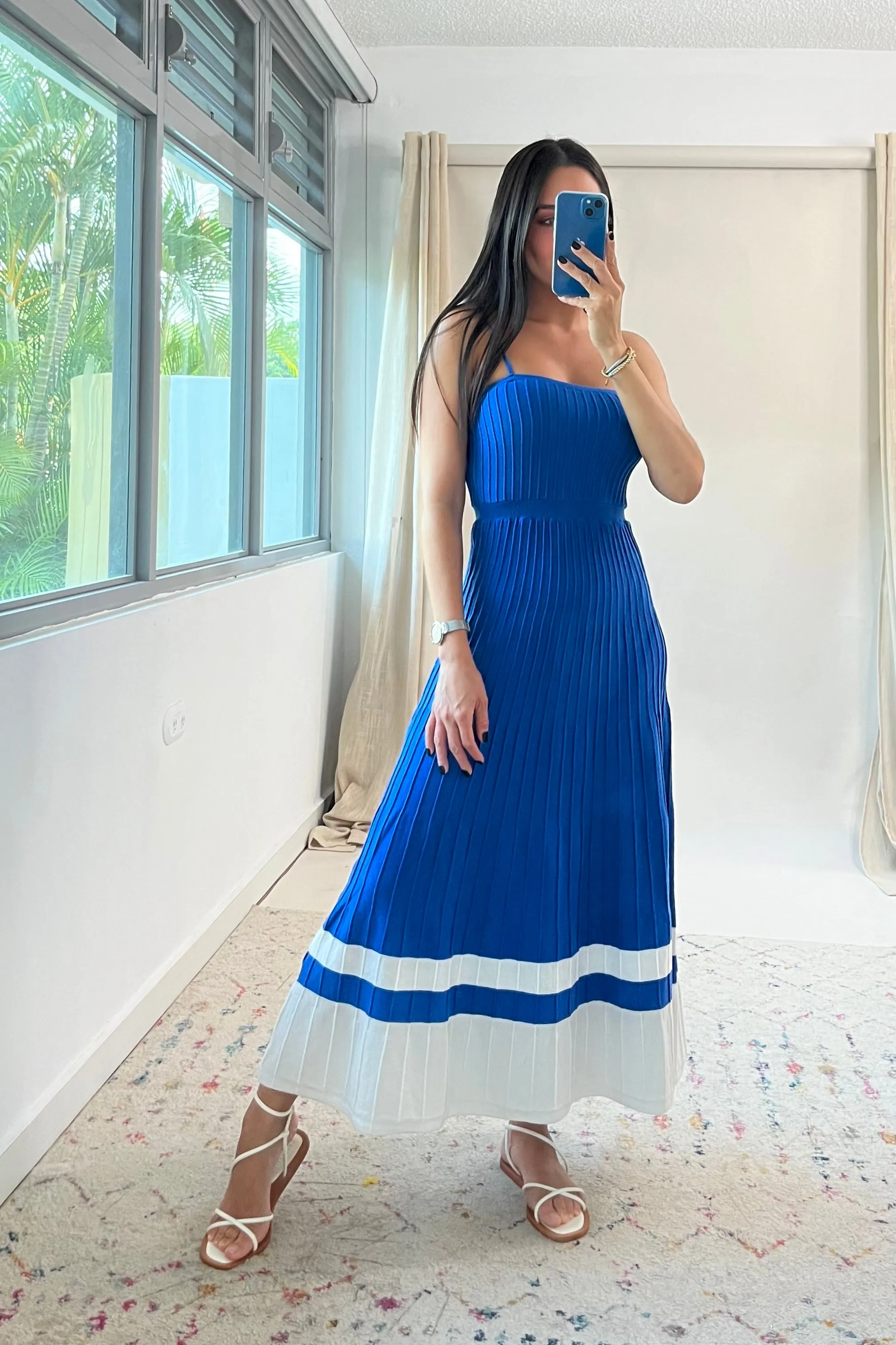 Sofia Midi Dress- Azure