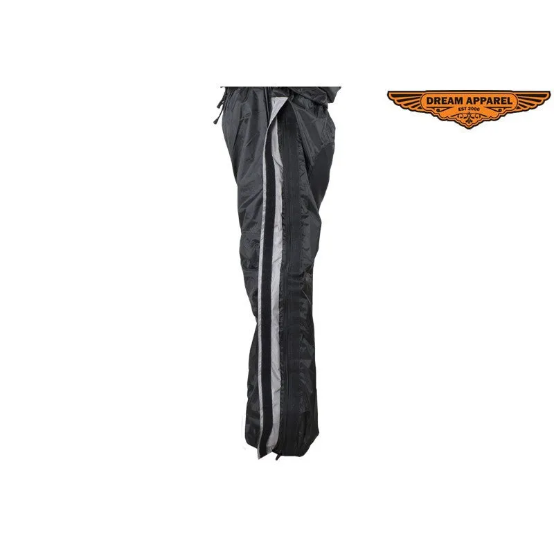 Two-Piece Black & Gray Rain Suit With Zippered Side Seams  RS23-HOODIE