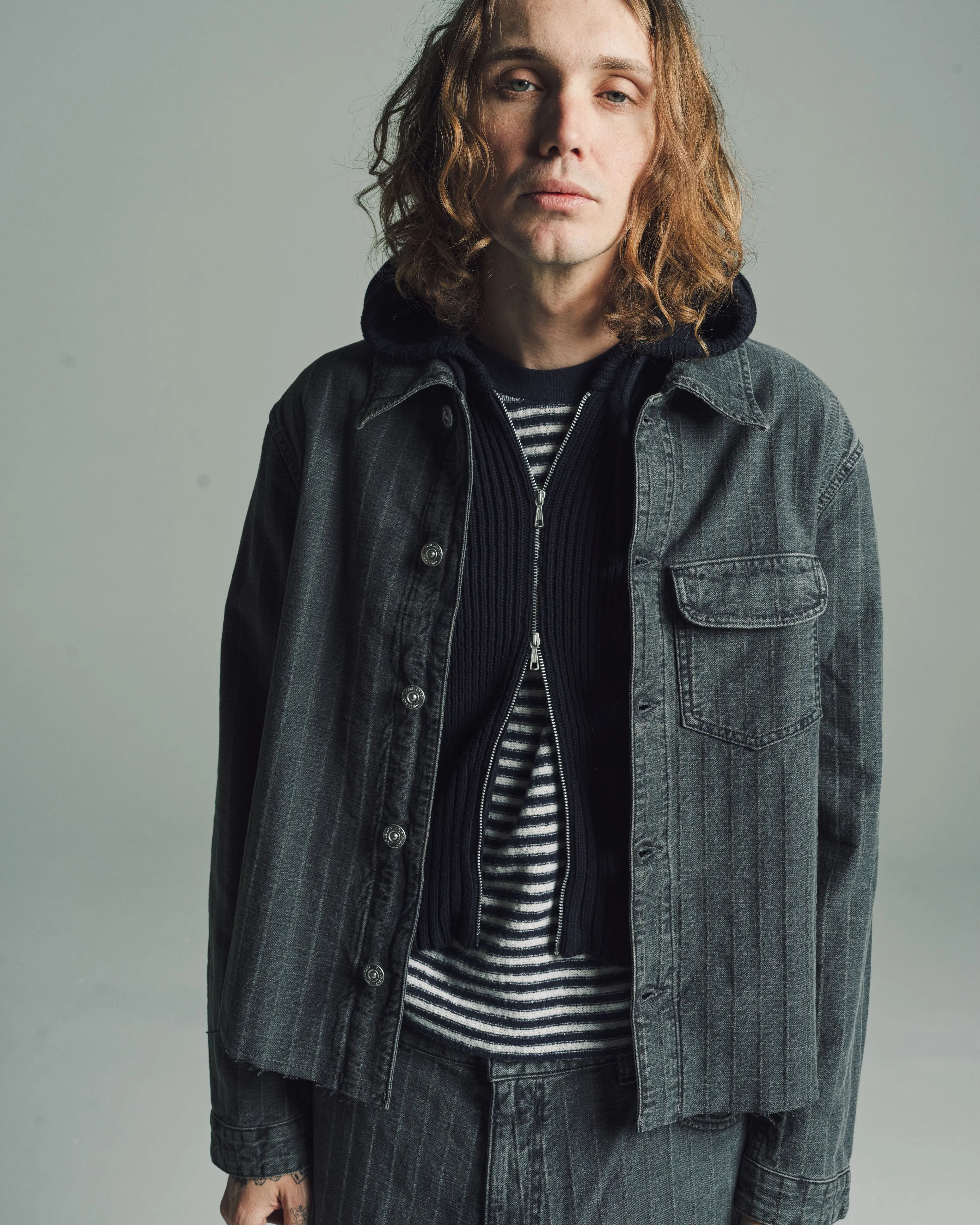 Washed Grey Cut Rebirth Jacket