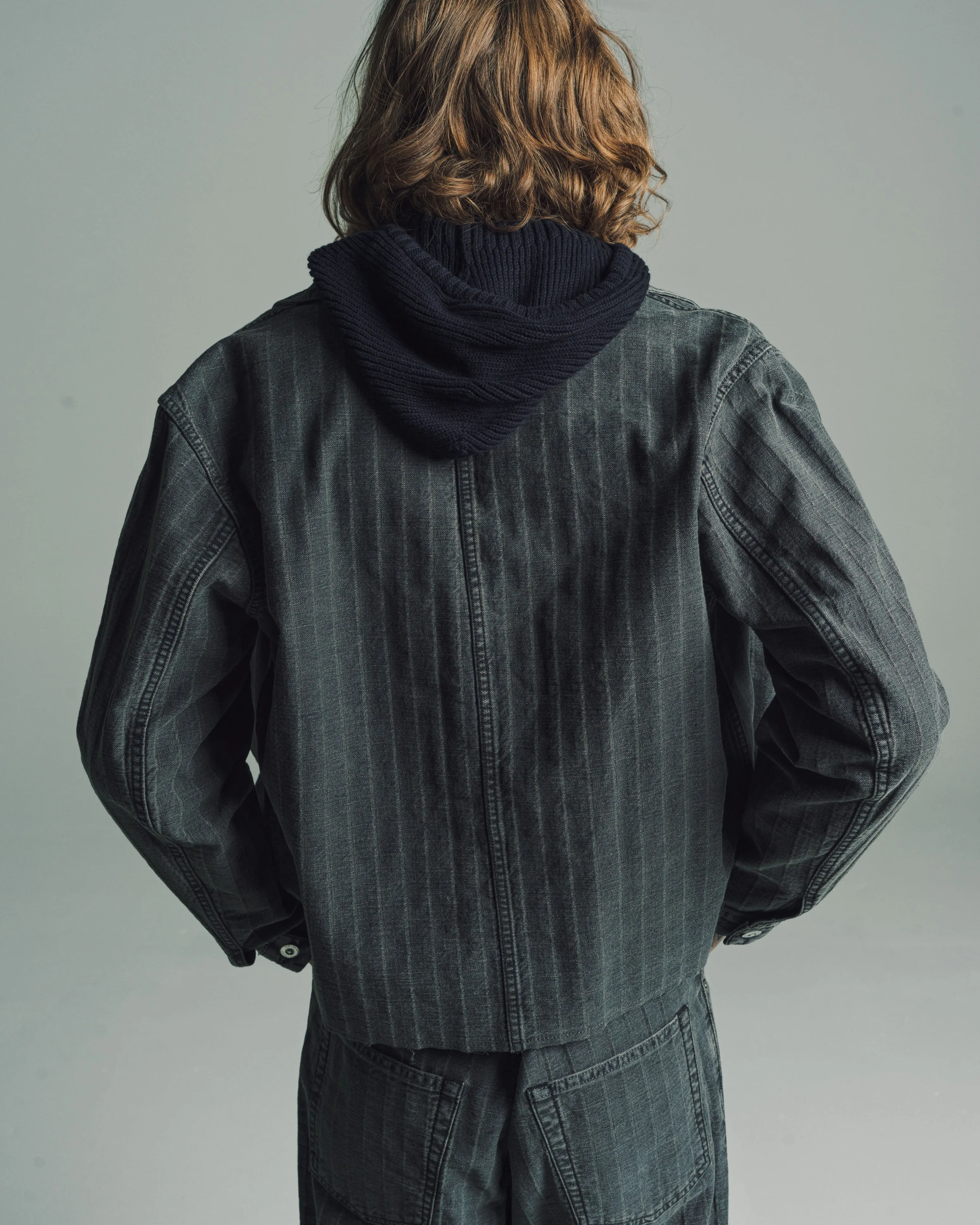 Washed Grey Cut Rebirth Jacket