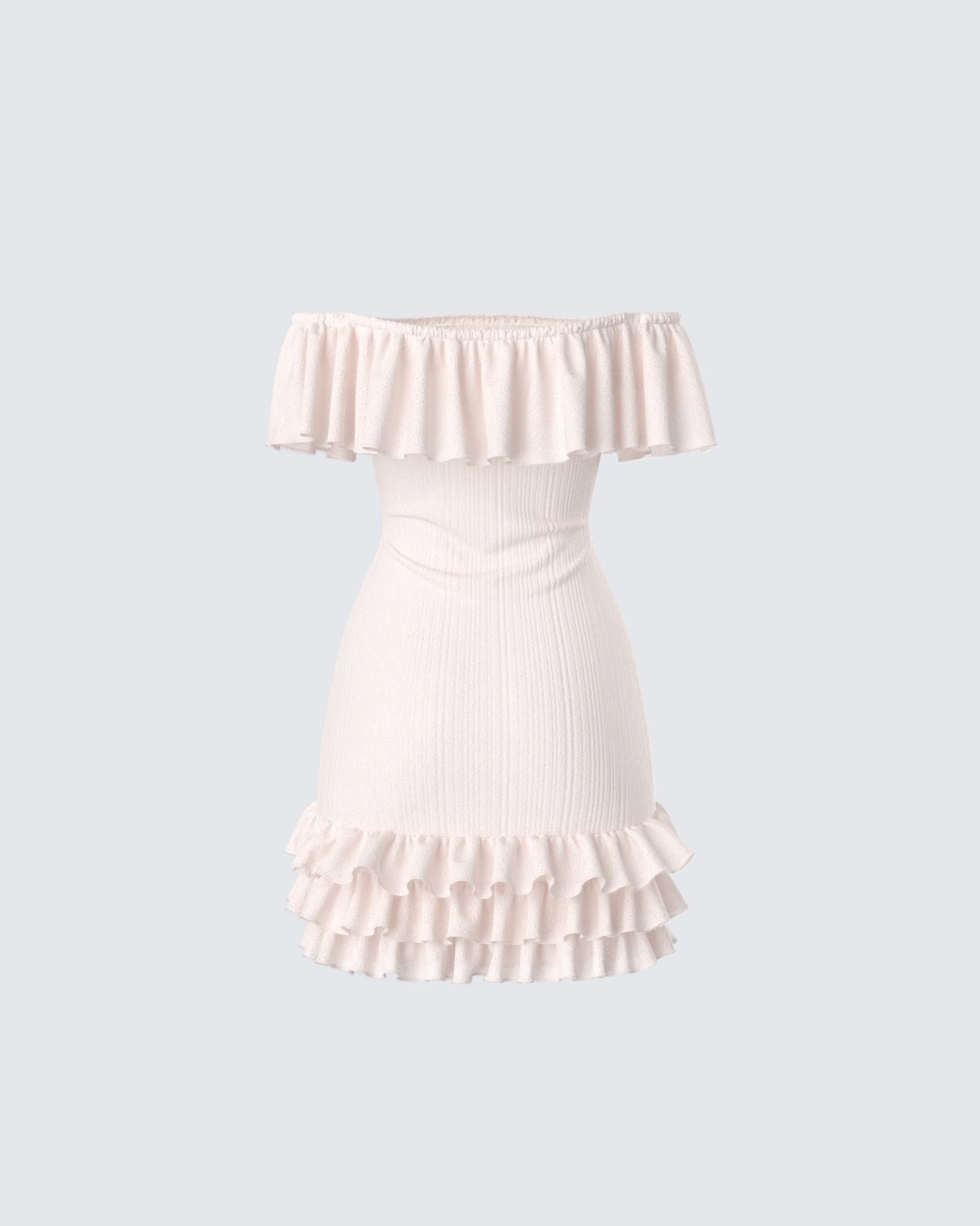 Winsley Peach Ruffle Knit Mini Dress