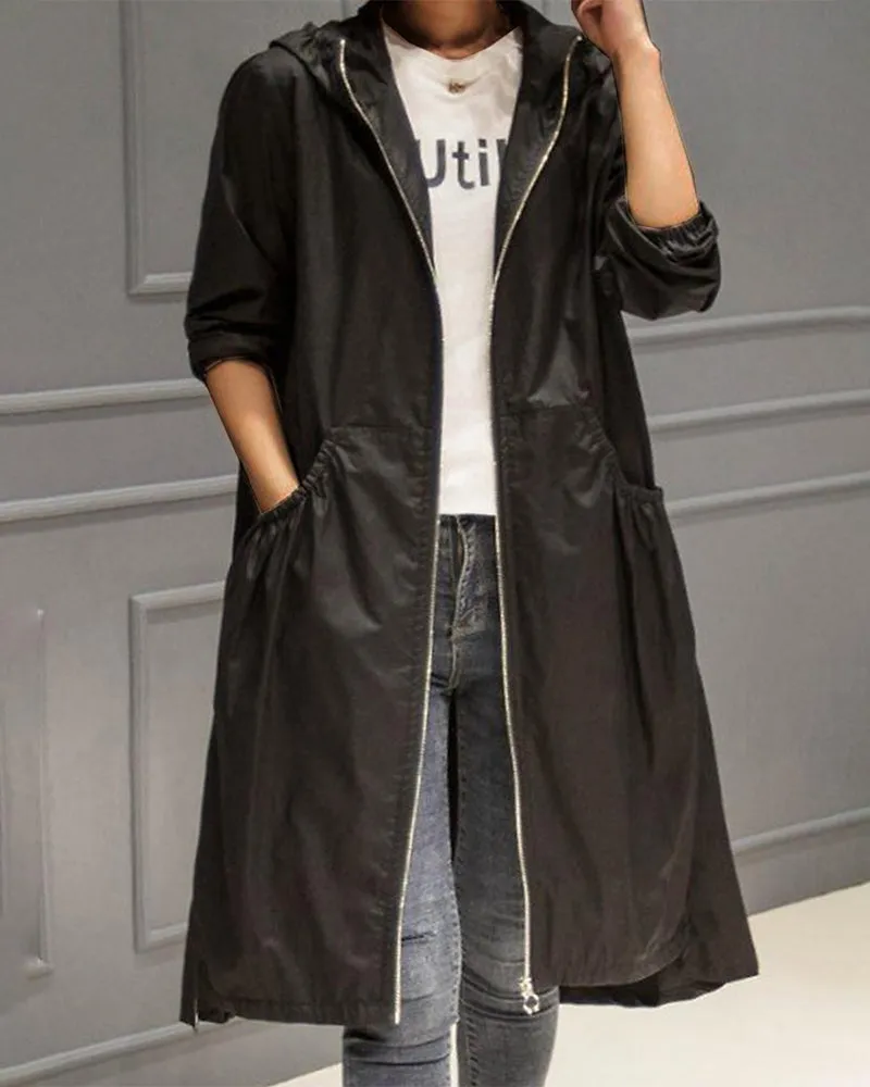 Women's Stylish Waterproof Trench Coat with Button Closure | Ideal for Autumn/Winter