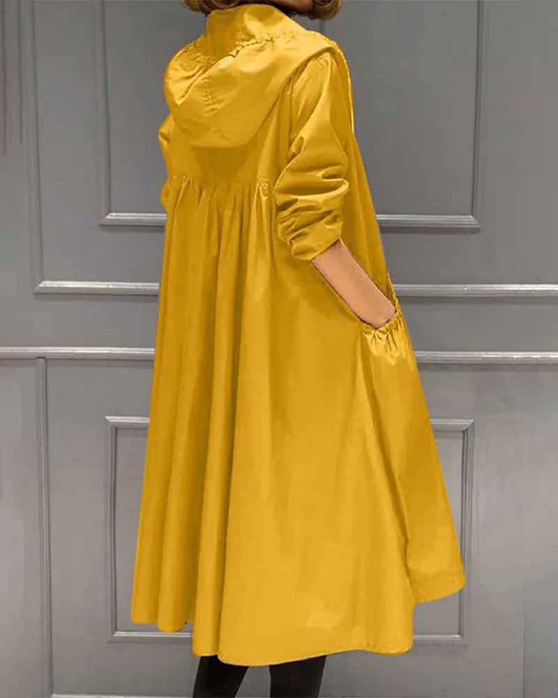 Women's Stylish Waterproof Trench Coat with Button Closure | Ideal for Autumn/Winter