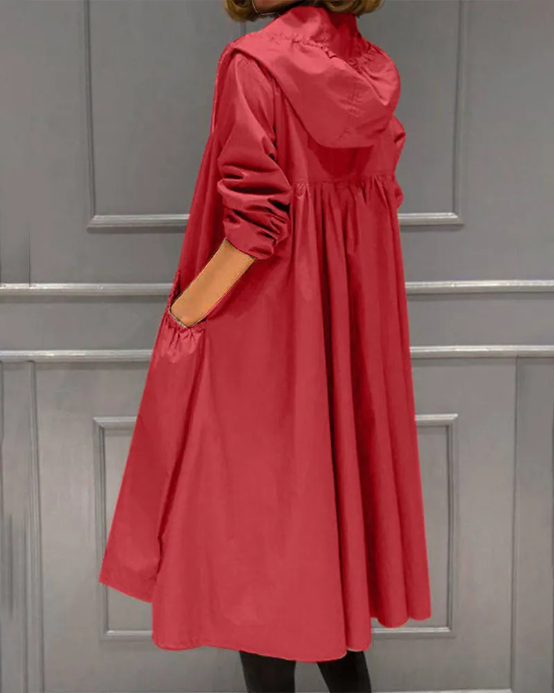 Women's Stylish Waterproof Trench Coat with Button Closure | Ideal for Autumn/Winter