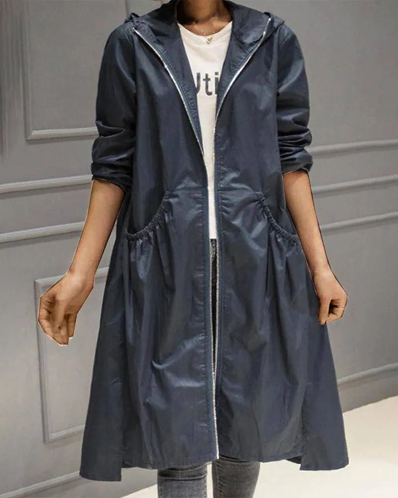 Women's Stylish Waterproof Trench Coat with Button Closure | Ideal for Autumn/Winter